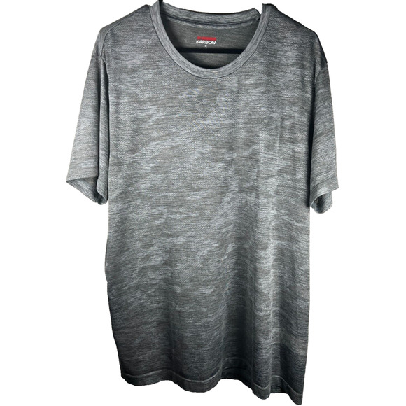Karbon Shirt Mens XL Gray Camo Running Casual Gym Workout Stretch Wicking - Picture 1 of 6